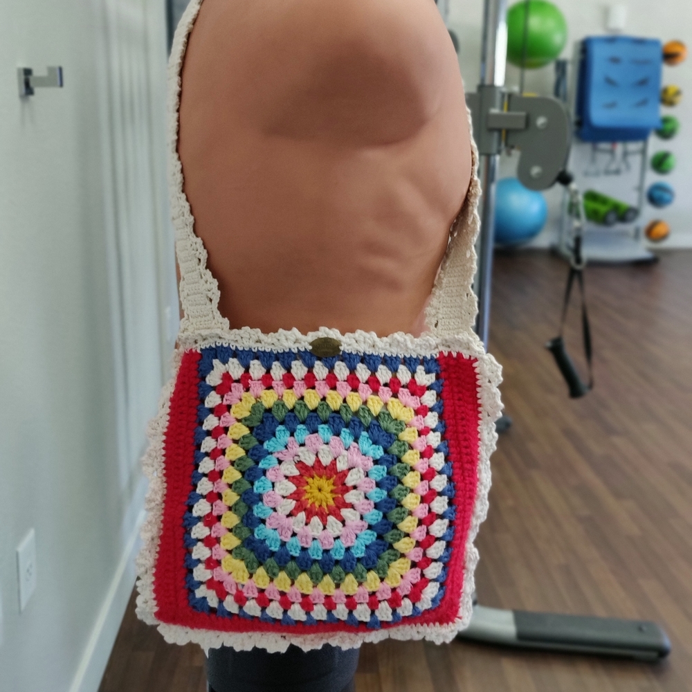 %100 Handmade Crochet  Boho Vintage Style🧶Tote Shoulder Women's Bag - Picture 14 of 16